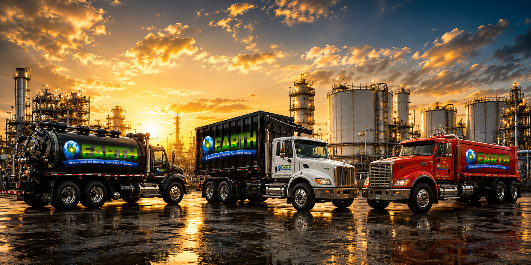 EARTH vacuum trucks and logistics fleet at refinery