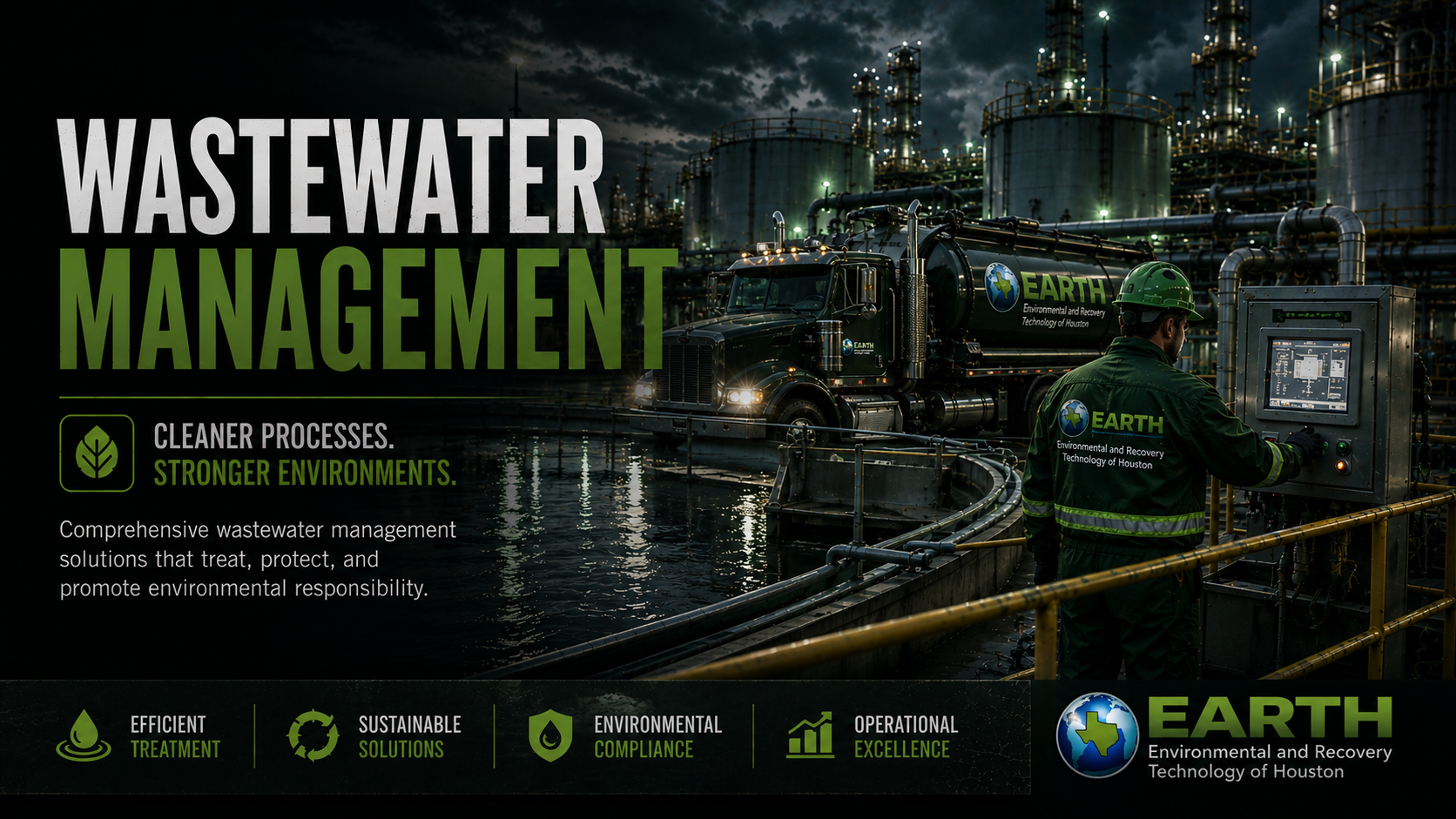 Wastewater management at industrial treatment facility